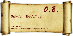 Oskó Beáta névjegykártya